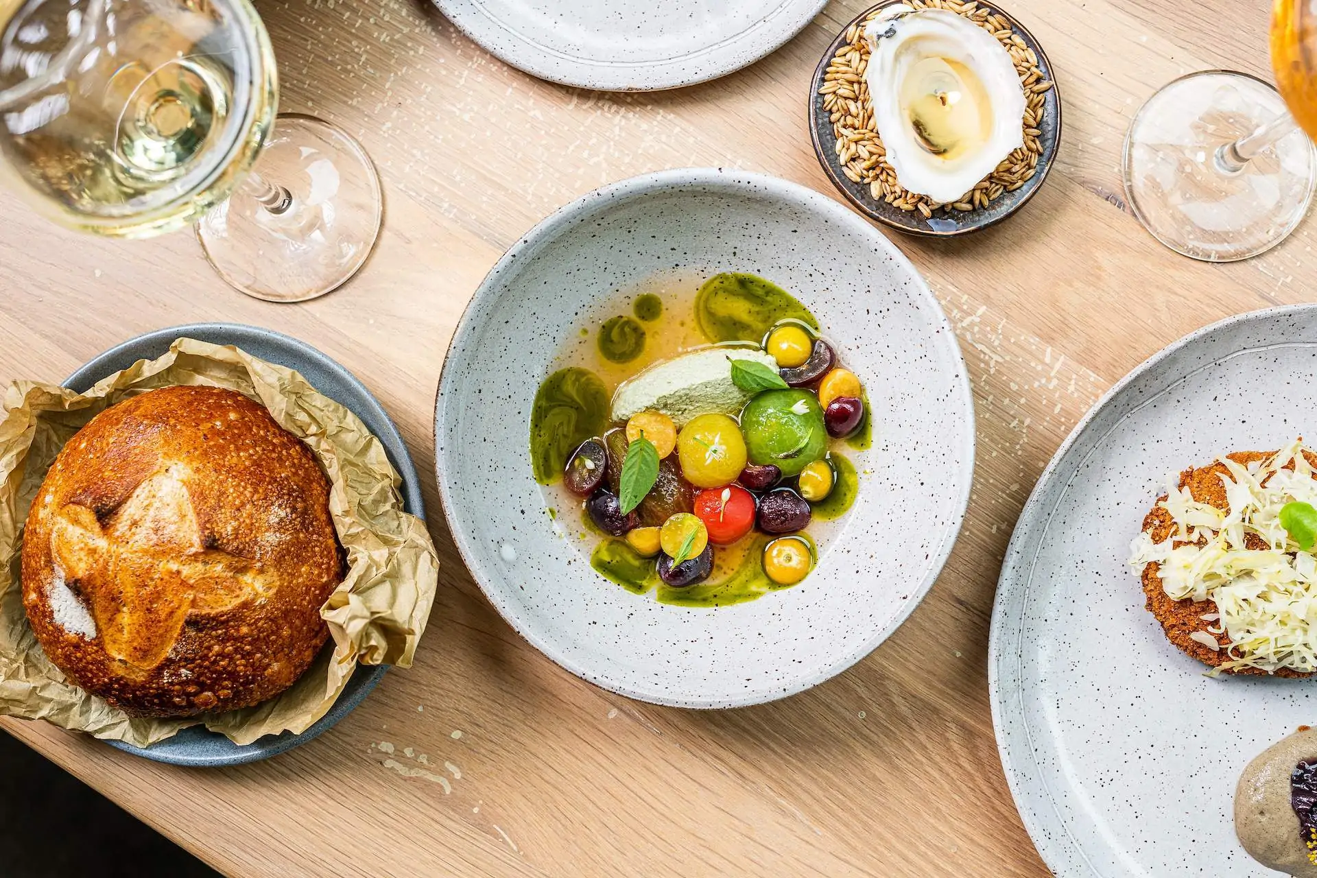 A spread at Oyster Oyster.