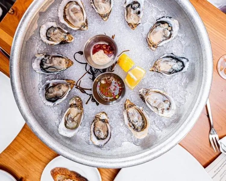 A plate of oysters at Sonoma restaurant the Shuckery