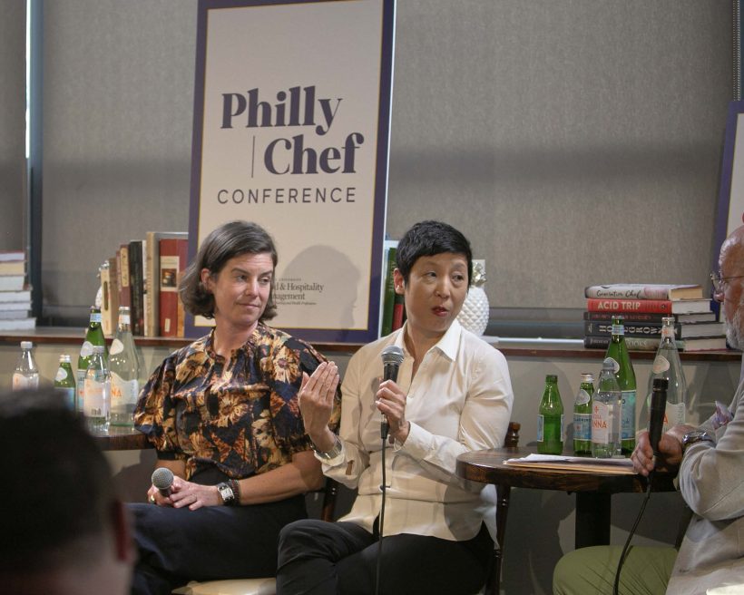 Restaurateur Ellen Yin speaks with Andrew Zimmerman at the Philly Chef Conference